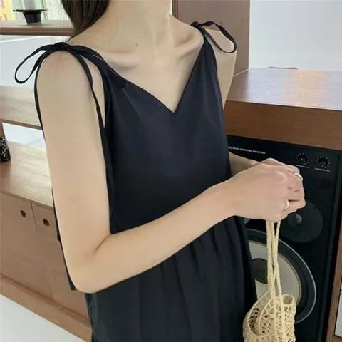 G126644_끈나시 뷔스티에 캉캉 롱원피스