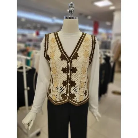 더이스트샵 세이브존03 더이스트샵 리본손뜨게오픈조끼 AGEW3CVE