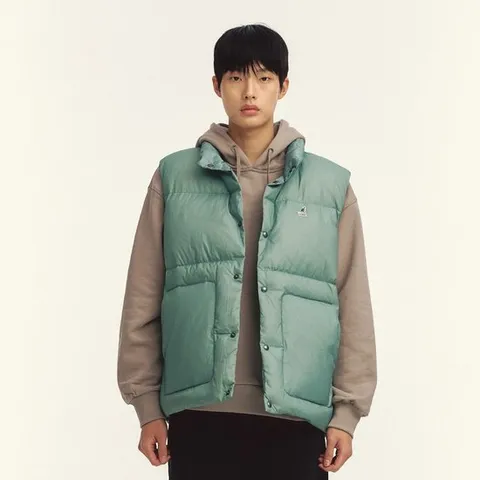 캉골 다운 베스트 6137 카키 KQFCBS61370KH