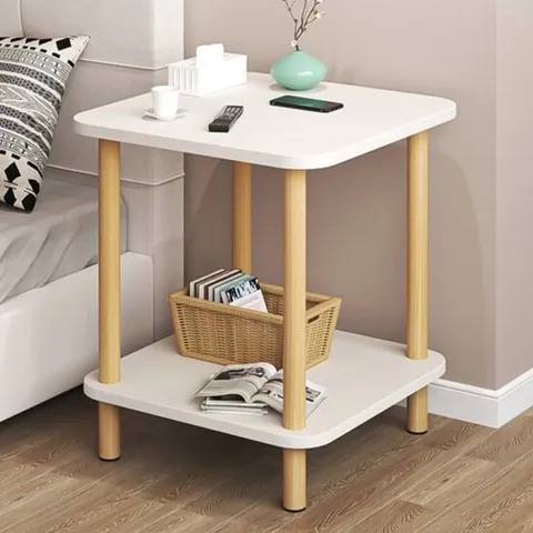 2단 사각형 원목 침대 미니 수납 협탁 거실 사이드 테이블