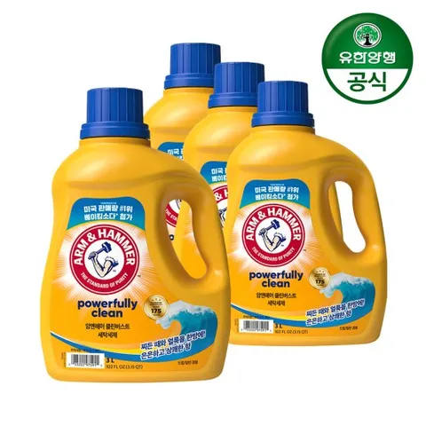 [유한양행]암앤해머 세탁세제 클린버스트 3.0L 4개