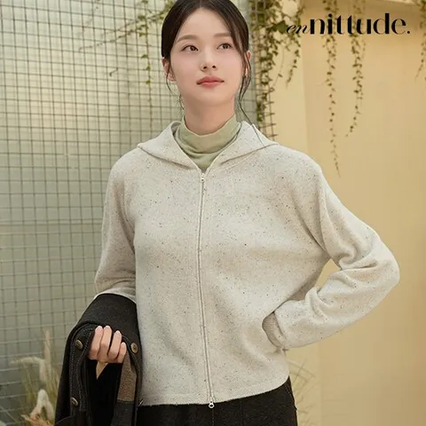 엔니튜드 홀가먼트 후드집업 울 100 가디건 1종