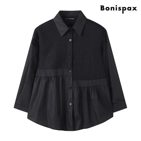 [보니스팍스]셔링 긴팔 셔츠 (XO3BA010L0)