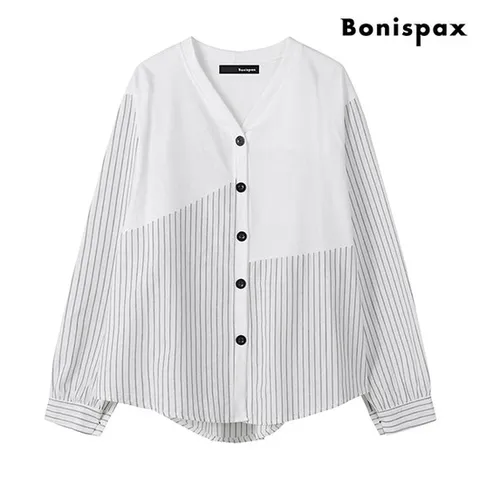 택가 69,000원 [보니스팍스]V넥 긴팔 셔츠 (XO3BA011L0)