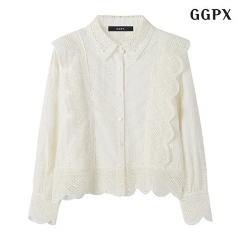 [GGPX]프릴 긴팔 블라우스 (GOCBA010D)
