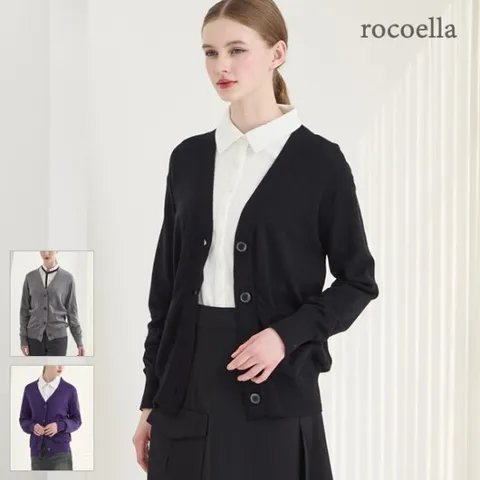 로코엘라 바이브 오버핏 여성 니트 가디건