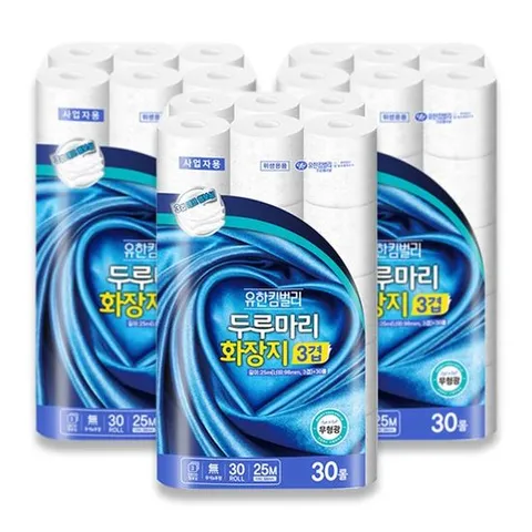 3겹 데코엠보싱 롤화장지 25M 30롤x3팩  45185