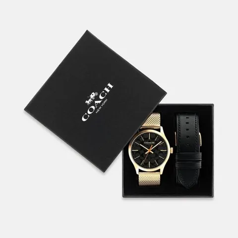 코치 박스터 워치 기프트 세트 39mm CX882-GD/BK 골드/핑크