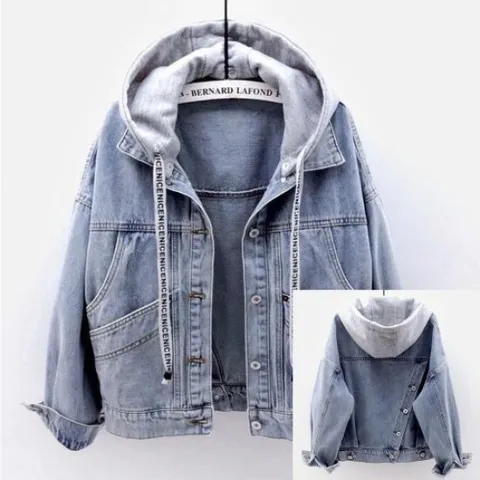 [쉬즈프리티] 크루레이어드후드데님자켓