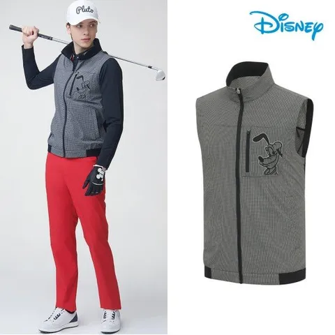 [디즈니골프] 남성 체스트 캐릭터 포켓 우븐 조끼 베스트 DO1MJV
