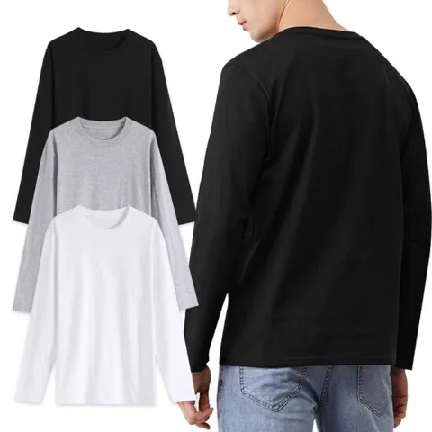 마마로 국산 30수 코마사 무지 긴팔티 순면 티셔츠 블랙