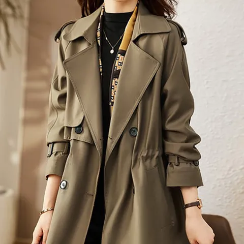 [아리엘스타일]빅사이즈 가을트렌치코트 플디오트렌치코트