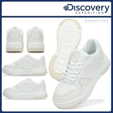 [ 롯데백화점 ]디스커버리 23년 이월/할인 남성/여성/공용 브릭QT 커플운동화/키높이신발/워킹화/오버솔스니커즈 DXSH3123N-WHS