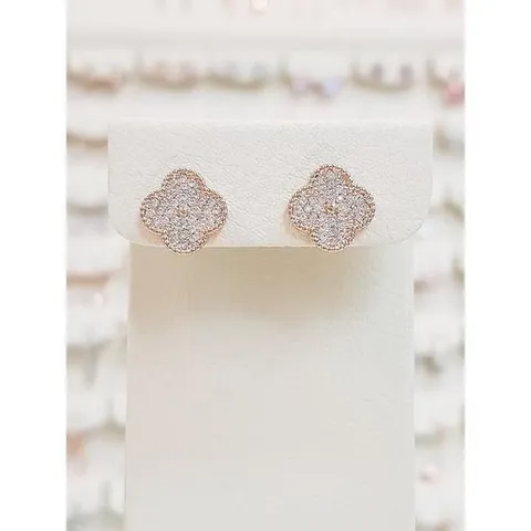 볼라레 세이브존01 파베 세팅 큐빅 크로바 은침 귀걸이 spe998