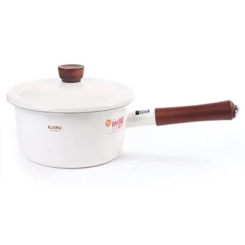 에지리 법랑냄비 18cm 편수 화이트/ 인덕션 겸용