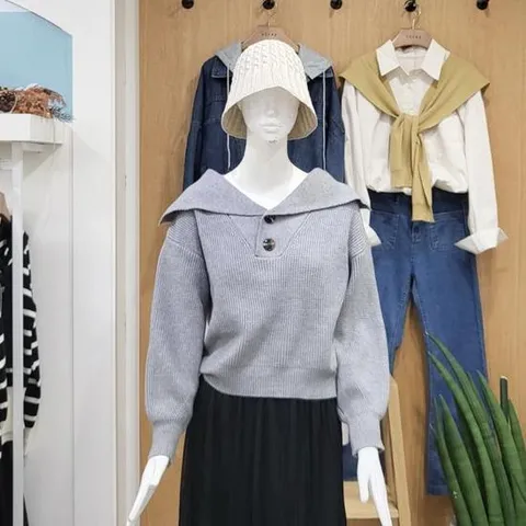 클리지 DP01 와이드카라 하찌 니트 CO8WKT03