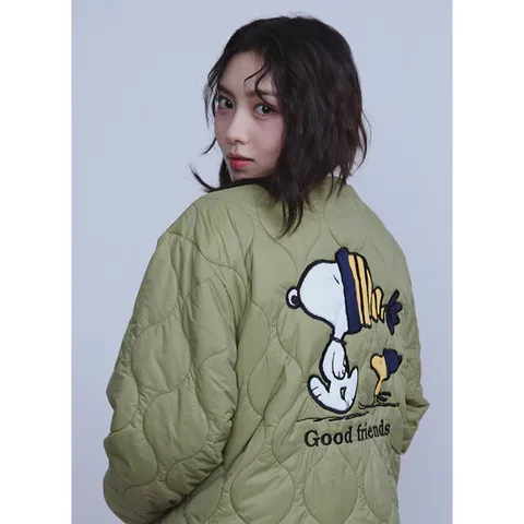 [ 롯데백화점 ][클라이드]여성 3컬러 스누피 깔깔이 퀼팅 점퍼 (FODJP971F)