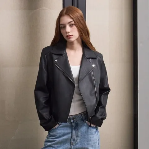 [로르 서울]클래식 램스킨 라이더 자켓_KSJK240816