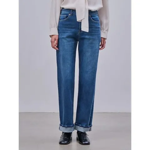 [빈폴레이디스] 브러쉬 워싱 스트레이트핏 데님 블루 (BF4921C08P)