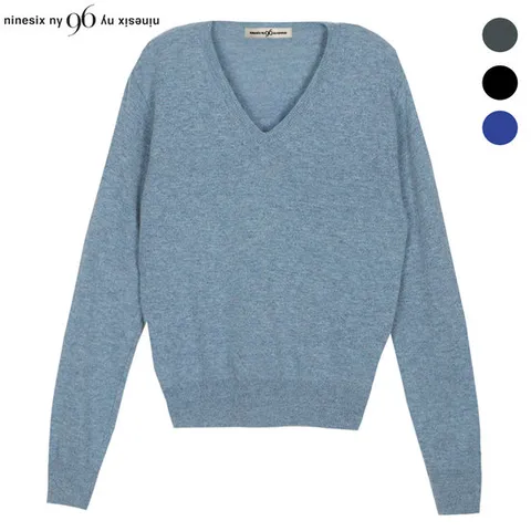 [ 롯데백화점 ][나인식스뉴욕] V넥 캐시미어 울 터치 니트 (NO9KP011M0)