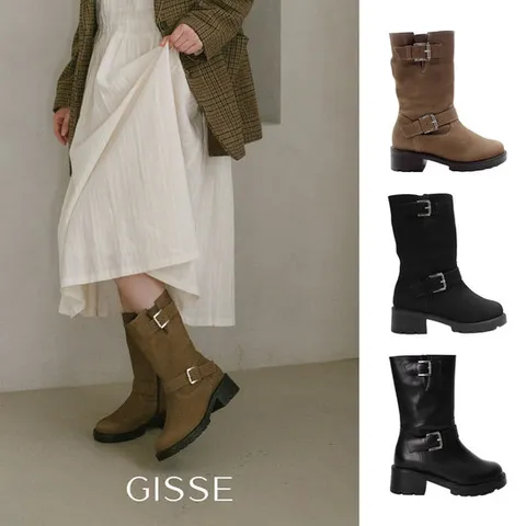 [지쎄공식몰] 천연가죽 여성수제화 세디 미들부츠 GIS-44284