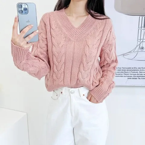 [179st.w]CAT 1013 여자피치핑크 셀러 꽈배기니트