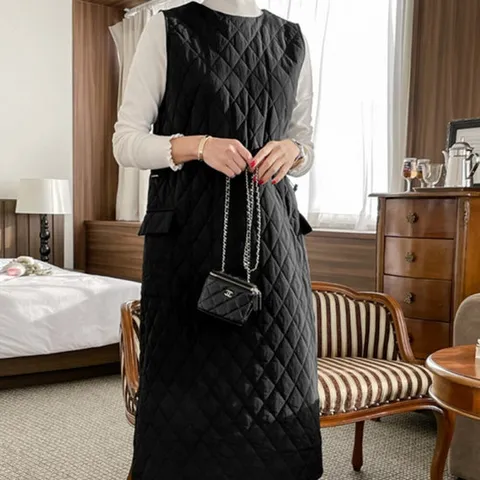 렐라웨어 / 렐라 퀄팅 마름모 심플 원피스 2color