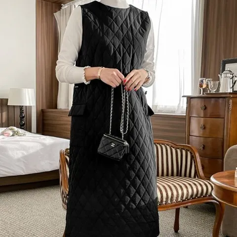 [렐라웨어] 렐리 퀄팅 마름모 원피스 2color