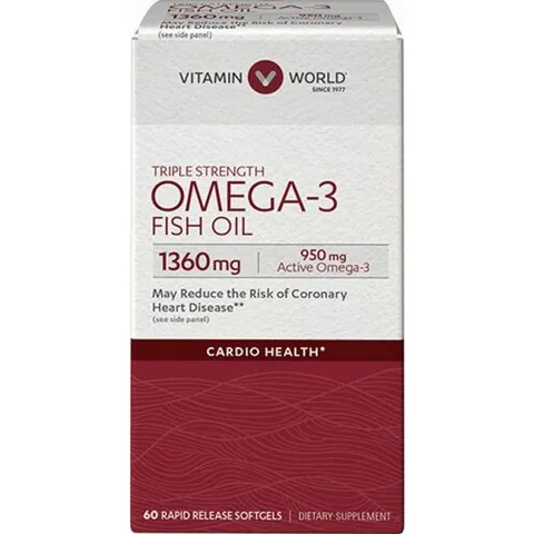 4개X  비타민월드  트리플  스트렝스  오메가3  피쉬오일  1360mg  60소프트젤