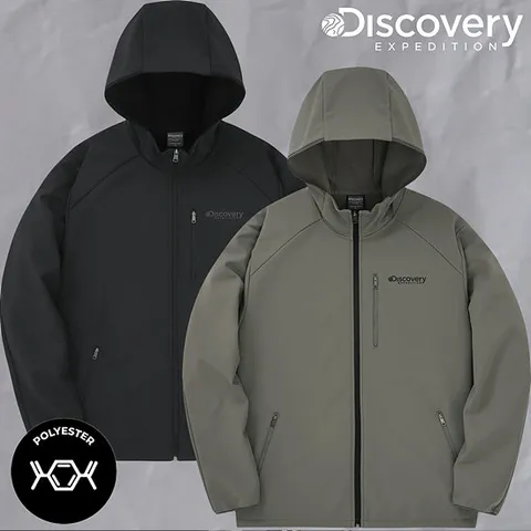 [ 롯데백화점 ]디스커버리 이월할인 남성 우븐 스트레치 본딩 후드집업 자켓 DMSS21044