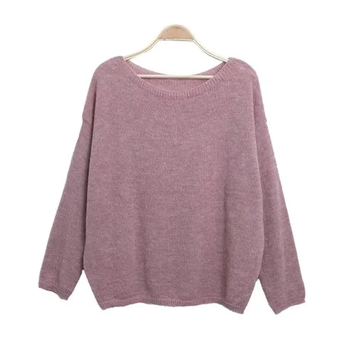 샵앤) 여성 보트넥 빅사이즈 니트 티셔츠 JLE-WKN-3843-퍼플