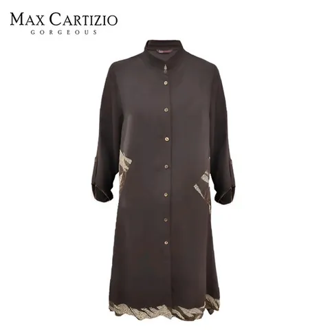 [ 롯데백화점 ][막스까르띠지오]나염쉬폰패치롱셔츠DM233BL12A