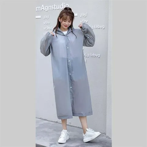 넉넉한 고급 휴대용 레인코트 그레이 차박 캠핑 골프