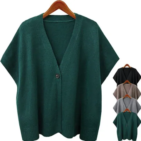 하얀비 빠른배송]4컬러/루즈핏 망토조끼/레이어드미시니트/여성베스트/가을가디건