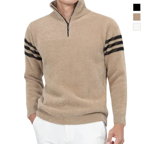 루센 남성 삼선 하프집업 긴팔 니트 티셔츠 Model No_B2-4E013