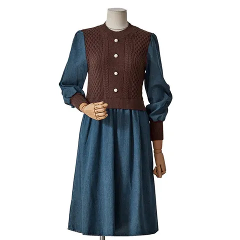 [ 롯데백화점 ][포커스]꽈배기니트청원피스 (FW4J7OP0057)