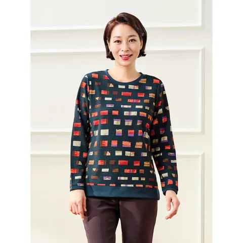 [마담엘레강스] 몬드리 라운드넥 티블라우스 N243BL70