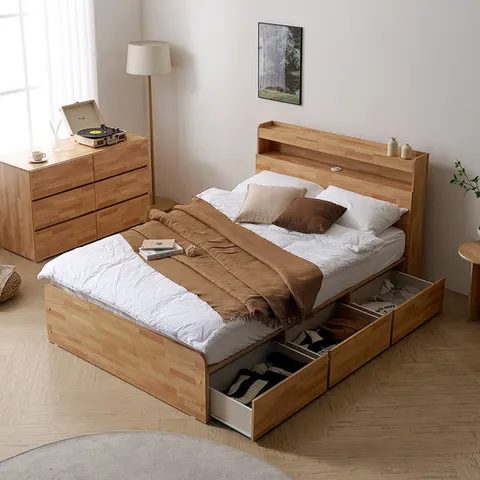 마르체 리움 통서랍 더블 수납침대+독립40T 매트리스 BKC797C (착불)