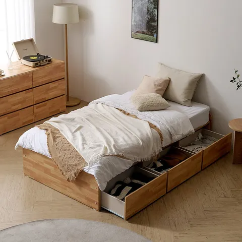 마르체 리움 서랍 무헤드 미니싱글 침대+독립매트리스 BKC775C (착불)