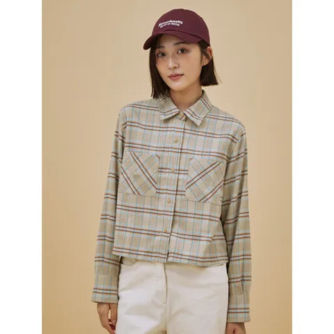 [ 롯데백화점 ][폴햄]여성 크롭 체크 셔츠 PHE4WC2012