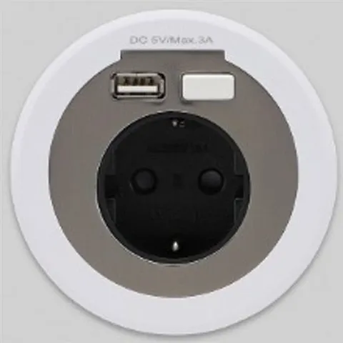 BIS 빌트인 가구 매입 원형 콘센트  화이