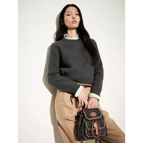 [빈폴레이디스] 울 혼방 하찌 조직 풀오버 애쉬 (BF4951C014)