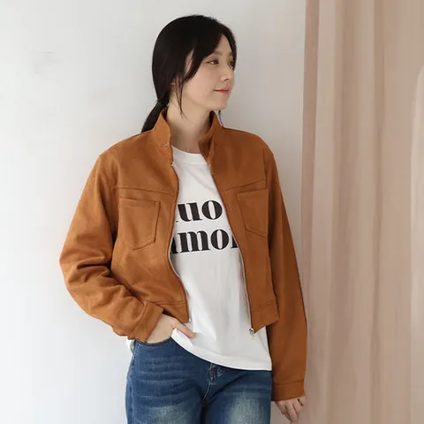 [웬디즈갤러리]오나즈 페이크 스웨이드 자켓 OJK104