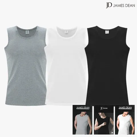 제임스딘 남자런닝구 메리야스 면100 순면 흰런닝 검정 회색 1매