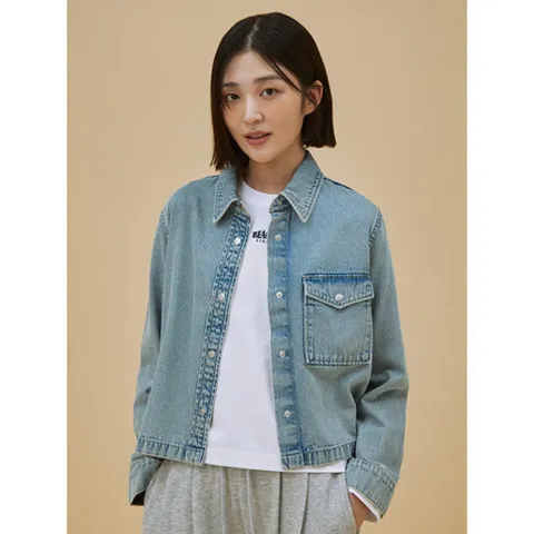 [ 롯데백화점 ][폴햄]여성 데님 크롭 셔켓 PHE4WC2049