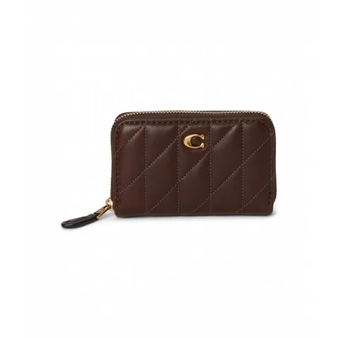 코치 스몰 지퍼 어라운드 카드 케이스 (필로우 퀼팅 메이플 포함)