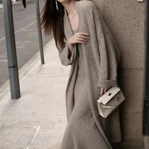 가을 니트 원피스 가디건 세트 겨울 롱원피스 골지 나시 투피스