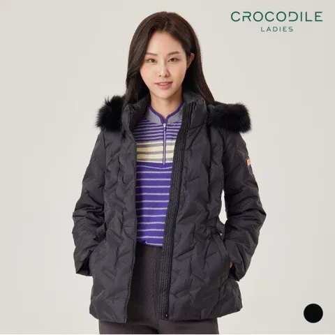 [크로커다일레이디](특가) 폭스퍼후드탈착빅퀼팅덕다운점퍼_CLBWDW203