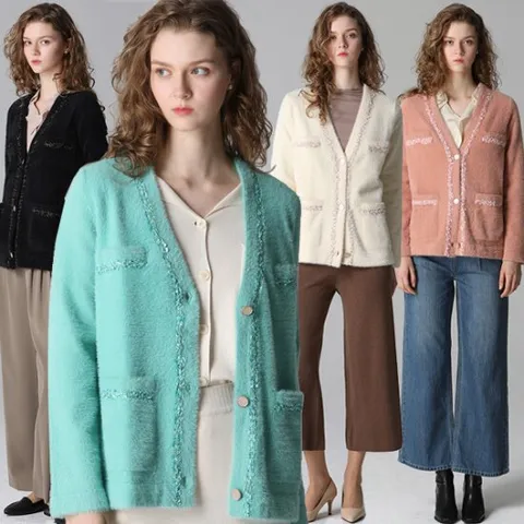 [르오트(LeOT)] 가브리엘 눈꽃 니트 자켓-사이즈 55~88까지