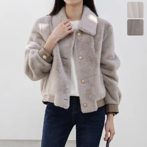 [키첼] 뮤지 카라 퍼 자켓